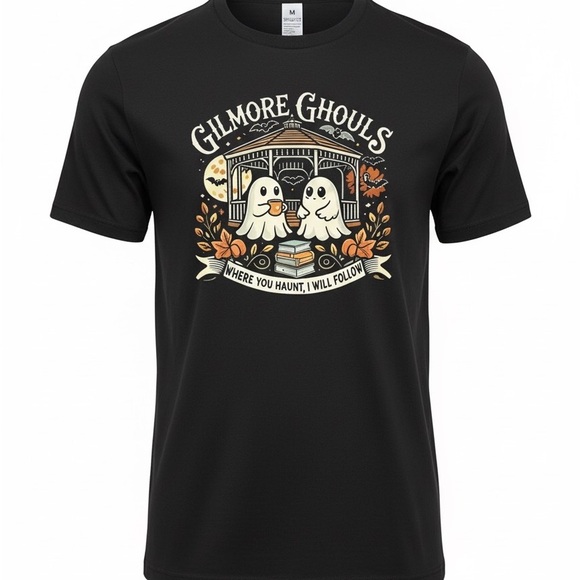 Tops - Gilmore Ghouls Girls Halloween Ghost Graphic Tee Where You Haunt I Will Follow